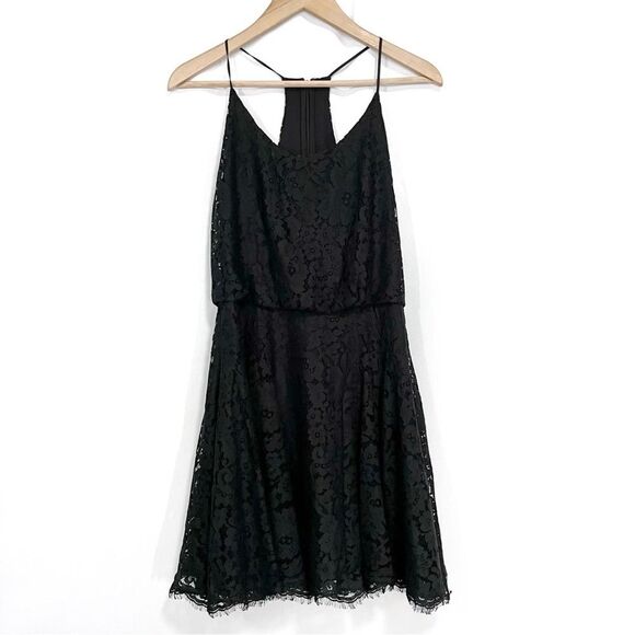 Joie Nanon B Black Lace Dress Fit and Flare Mini Dress S - Picture 2 of 9